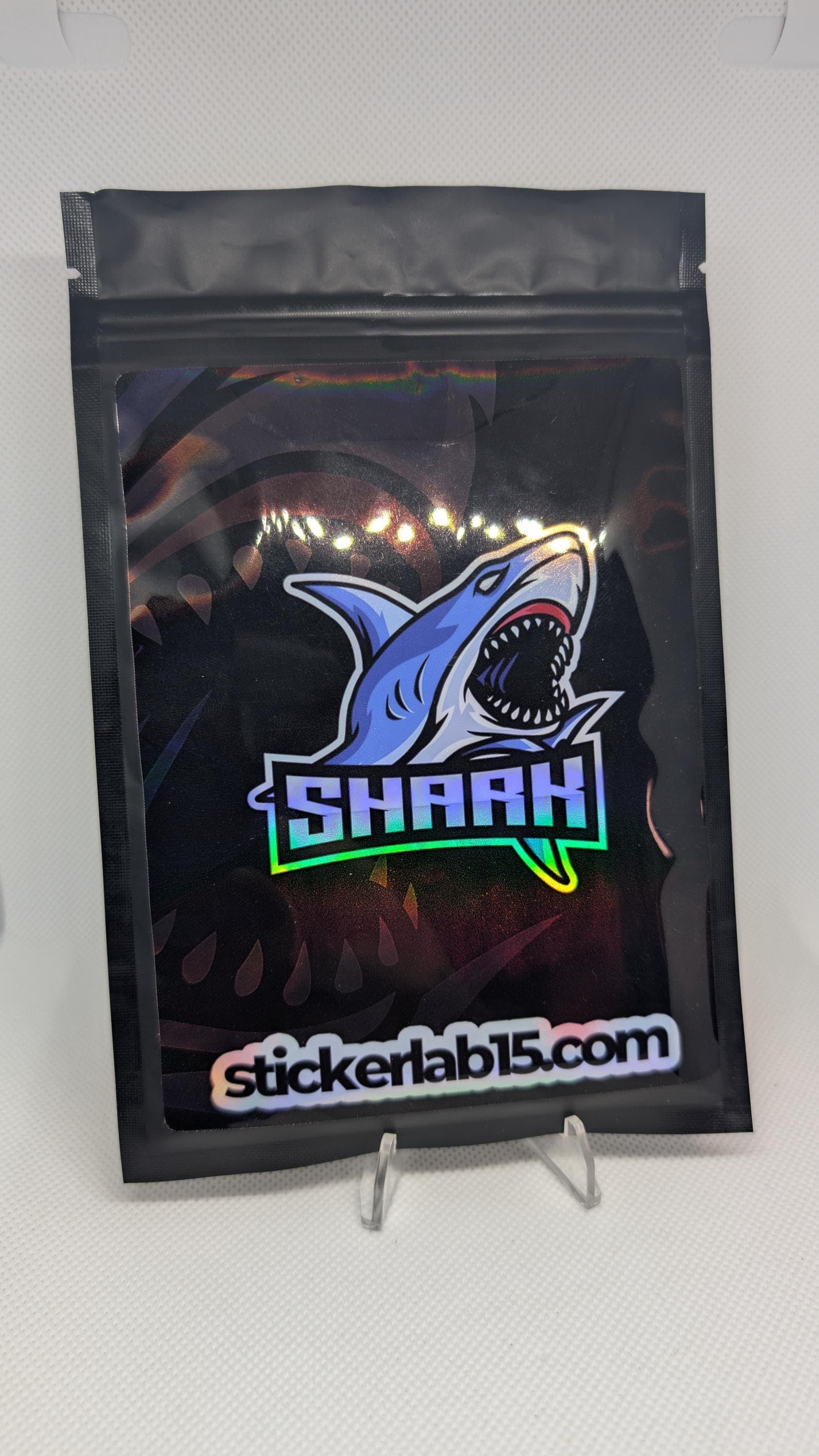 Custom Mylar Sports Card Repack Bags with Holographic Branding Sticker view 2