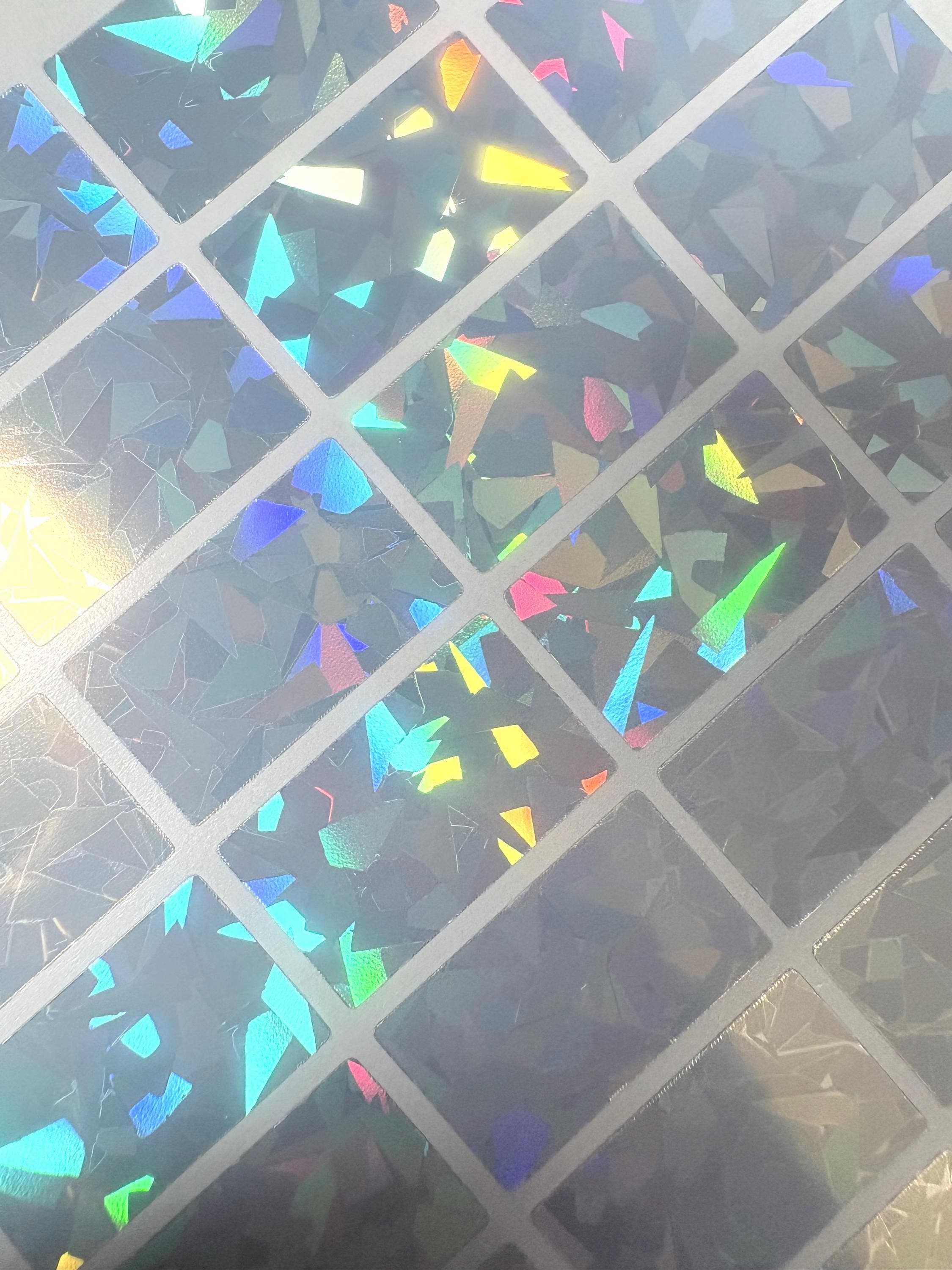 Cracked Ice Holographic Stickers: DIY Trading Card Decals - 50 Pack